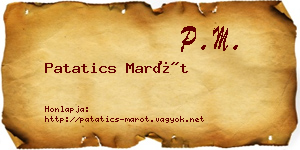 Patatics Marót névjegykártya